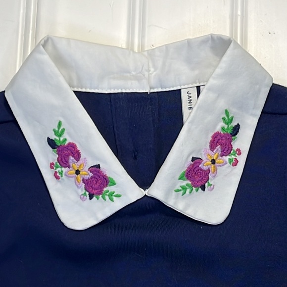 Janie and Jack Navy Sleeveless Smock Top 2T - Picture 6 of 10